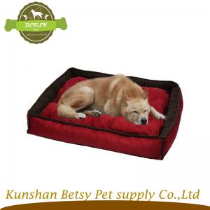 Con chó cái giường hoạt hình màu đỏ.