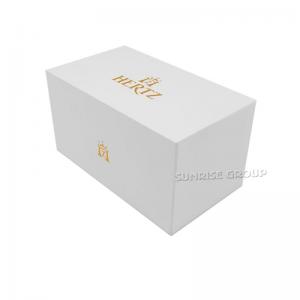 Luxury Rigid Cardboard Watch Bao bì hộp với Gold Foil Logo
