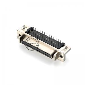 Nhà máy bán buôn SCSI 50 pin DB kết nối hợp kim kẽm nữ góc phải