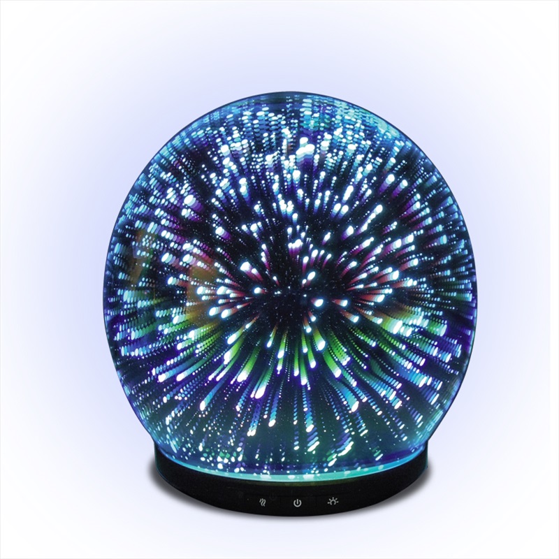 Bóng hình cầu vồng 3D pháo hoa thủy tinh siêu âm khuếch tán hương thơm điện tử