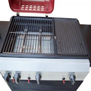 CE phê duyệt đầu đốt 3 + 1 bếp nướng ngoài trời bbq gas nướng thương mại với đầu đốt bên