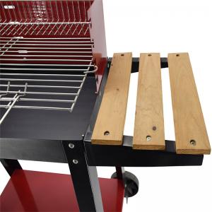 Bán buôn ngoài trời bbq nướng xe đẩy gà rotisserie than nướng bbq với bàn bên