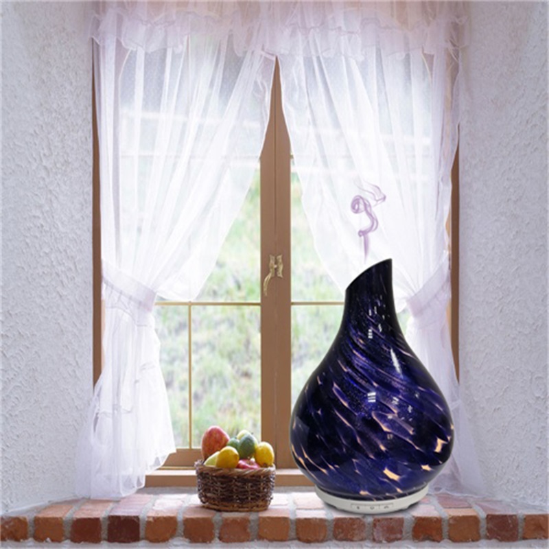 Bảy đèn LED thay đổi phổ biến độc đáo hình bình hoa khuếch tán hương thủy tinh