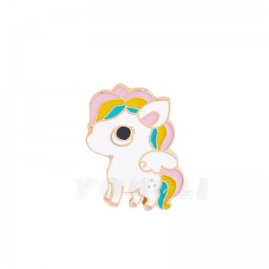 tùy chỉnh kim loại hoạt hình huy hiệu động vật hợp kim kẽm nhiều màu nướng sơn trâm niêm phong nóng chảy đúc trâm mạ vàng