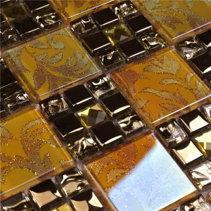 HDT15 Giá cạnh tranh Gạch ốp tường thủy tinh óng ánh