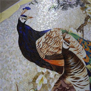 JH165 Tùy chỉnh thiết kế Handmade peacock khảm bức tranh tường nghệ thuật mẫu
