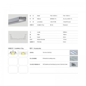 LED dải vỏ nhôm hồ sơ với PC nắp cuối clip