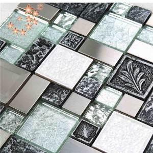 Sản phẩm mới Kính ốp lát hỗn hợp thép không gỉ Gạch nhựa granite lowesSculpture Gạch khảm Ấn Độ