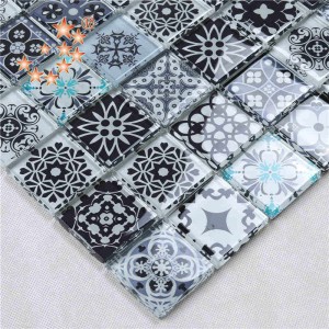 Bán buôn vuông màu xanh Ma-rốc pha lê thủy tinh khảm gạch sứ pha lê cho khách sạn câu lạc bộ trang trí tường