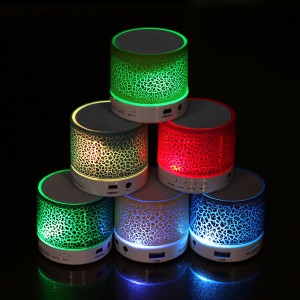 Loa siêu trầm di động Round Bass nhỏ Loa không dây Mini Đèn led Bluetooth có đài FM