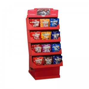 Backlight sáng tạo 3 kệ / tầng giấy hiển thị sàn các tông đứng cho bánh quy / bánh quy / bánh mì / kệ sô cô la