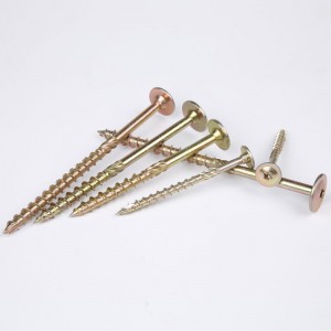 Đầu vít bằng gỗ wafer cắt trên sợi, hốc TORX, điểm cắt TY-17, mạ kẽm màu vàng