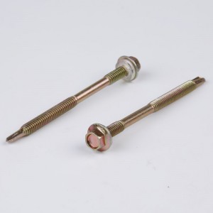 Vít tự khoan với máy giặt bằng nhựa, sợi đôi, mạ vàng, đầu lục giác