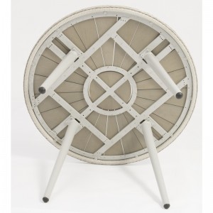 Bàn ghế ngoài trời bằng nhôm mây đặt bàn tròn với 4 ghế