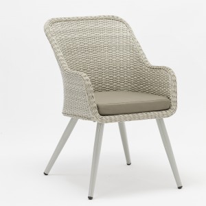 Bàn ghế ngoài trời bằng nhôm mây đặt bàn tròn với 4 ghế