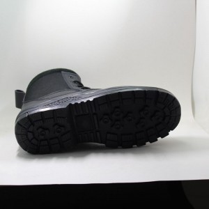 Giày cao đến mắt cá chân màu đen quân đội da thật