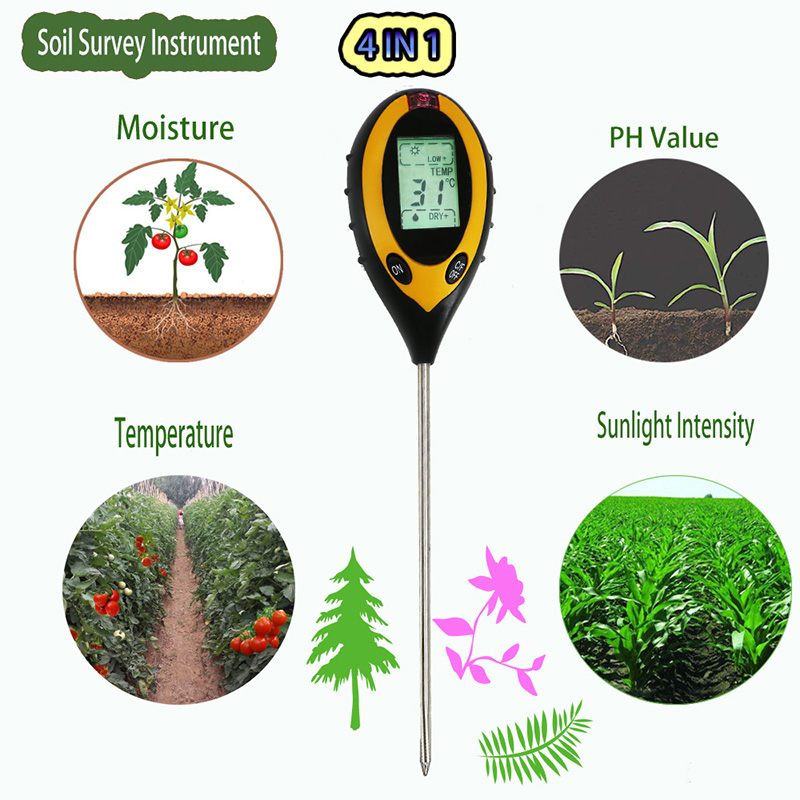 Dụng cụ làm vườn ngoài trời trong nhà Đất thử độ ẩm pH Độ dài 198 mm Đầu dò dài
