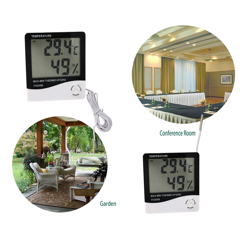 Thiết kế thân thiện với môi trường Màn hình LCD lớn Hiển thị nhiệt kế trong nhà