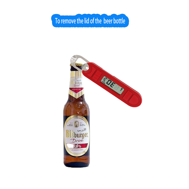 Sử dụng rộng màn hình nhỏ Hiển thị nhiệt kế thực phẩm kỹ thuật số với dụng cụ mở chai bia