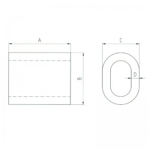 Tay áo bằng thép hình bầu dục S-506 Tay áo không thon