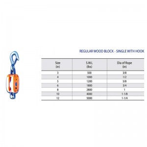 Khối gỗ đơn thường xuyên có móc