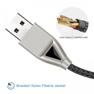 Cáp USB nylon KPS-8449CB -dinh loại-c / chiếu sáng / micro