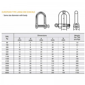 Châu Âu Loại mạ kẽm Dee Shackle