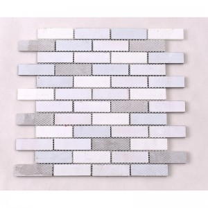 Thiết kế hiện đại Dải màu xám Kính pha trộn Đá cẩm thạch và Đá trang trí Tường gạch ốp lát