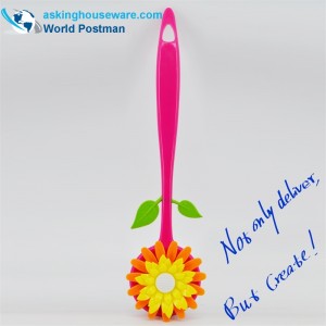 AKLBB001 Tay cầm dài hình hoa tắm Bàn chải làm sạch mềm