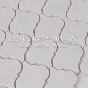 HSC43 Carrara Trắng Đá cẩm thạch tự nhiên Đá lục giác Đèn lồng hình tia nước Gạch khảm cho Nhà bếp Gạch ốp tường phòng tắm