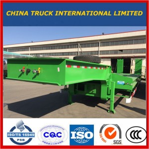 3 trục Máy xúc Vận chuyển Cổ ngỗng Lowboy Low Bed Lowbed Semi Trailer