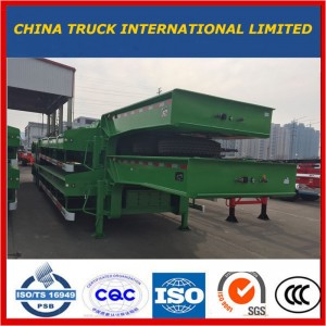 Low Boy Semi Trailer với thang thủy lực