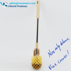 Bàn chải nhà vệ sinh Akbrand Ống thép không gỉ đàn hồi với bàn chải làm sạch đa chức năng nhỏ