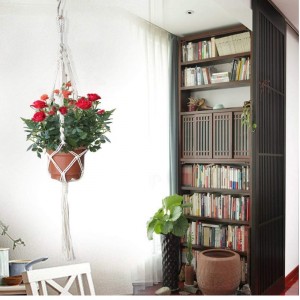 Móc áo bằng sợi bông làm bằng tay cho quà tặng tròn \u0026 chậu vuông (Không bao gồm chậu)