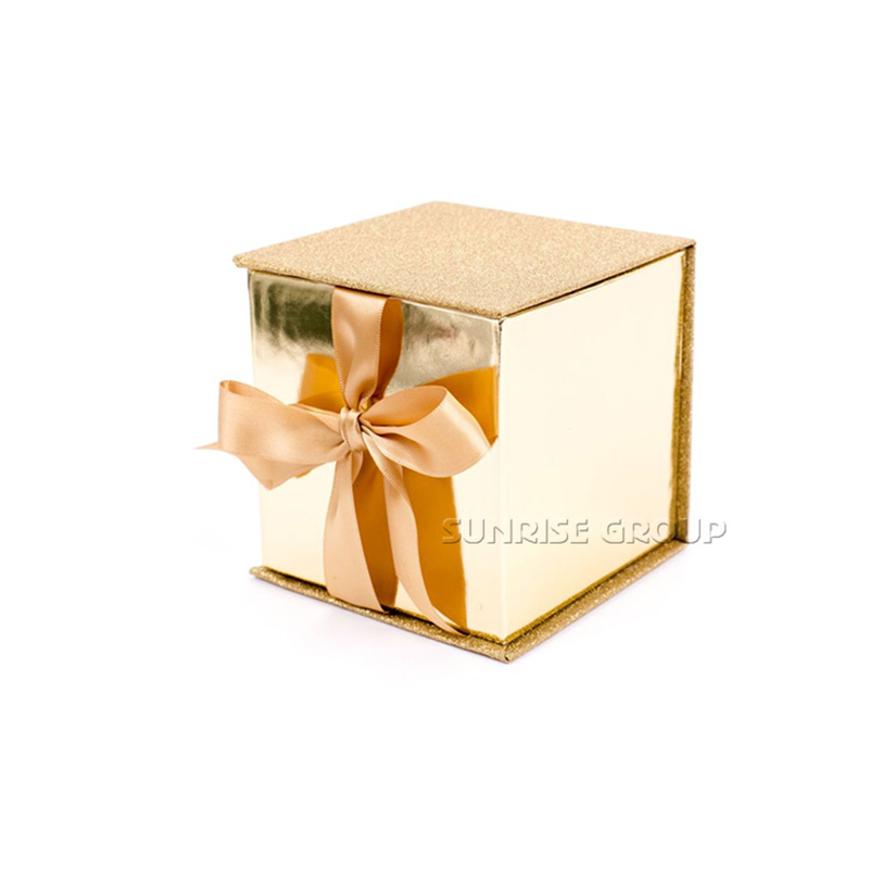 Hộp quà tặng đóng gói bằng giấy vàng cao cấp cho ly thủy tinh