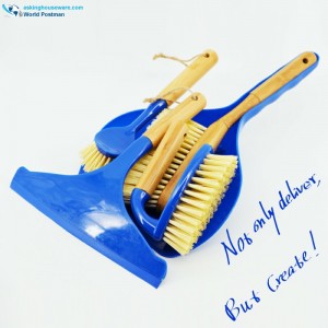 Bàn chải làm sạch tay cầm tre của Akbrand Đặt 4in1 màu xanh đậm