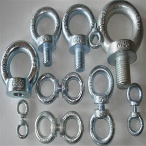 Bu lông mắt dày mạ kẽm din580 với đai ốc DIN582