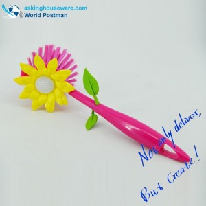 Bàn chải làm sạch nhà bếp màu hồng Akbrand với trang trí hướng dương