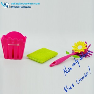 Akbrand Dọn dẹp nhà bếp và bộ lưu trữ thùng với mút và miếng bọt biển