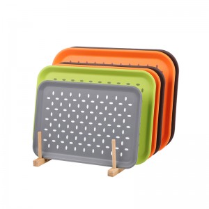 Khay phục vụ kẹp cao su không trượt hình chữ nhật, màu trắng