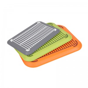 Khay phục vụ kẹp cao su không trượt hình chữ nhật, màu trắng