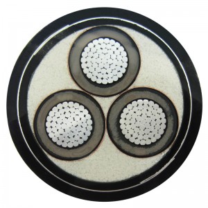 Cáp trung thế 11KV 3 lõi bọc thép / PVC Swa Cáp thép
