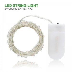 5M 3M 2M 1M LED dây đồng bạc dây ánh sáng Vòng hoa cổ tích cho năm mới Giáng sinh Trang chủ đám cưới Trang trí pin