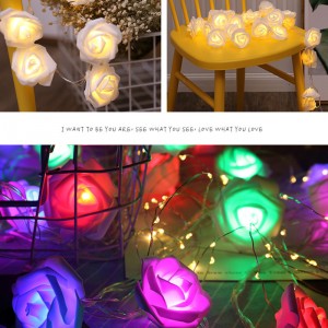 10/20 LEDs Hoạt động bằng pin LED Hoa hồng Chuỗi ánh sáng Giáng sinh Fairy Light Valentine Wedding Holiday Party Trang trí
