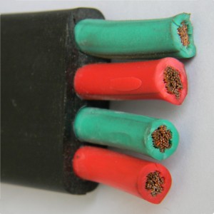 Cao su phẳng bơm chìm cáp điện cho cần cẩu, thang máy / dưới nước