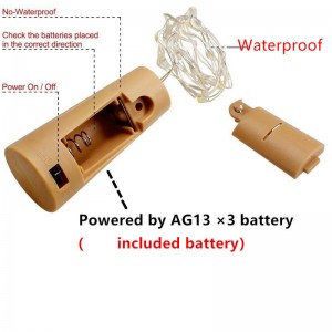 20 dải đèn LED chai rượu vang Đèn cổ tích Cork Chuỗi dây 2M Tiệc cưới