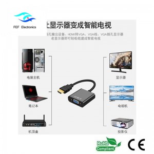 Cắm và phát Cáp chuyển đổi nam sang nữ 1080p HDMI sang VGA Mã số: FEF-HIC-001