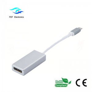 Bộ chuyển đổi USB TYPE-C sang Displayport Nữ Vỏ kim loại Mã: FEF-USBIC-004