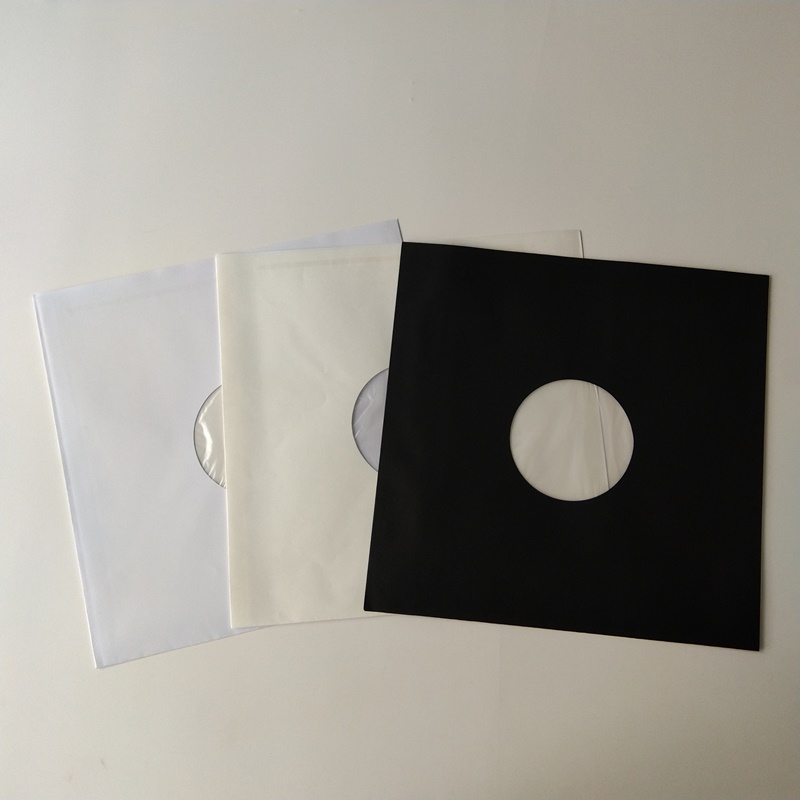 33RPM Giấy trắng Ghi tay áo bên trong Polylined có lỗ cho 12 bản ghi Vinyl