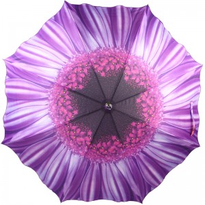 Thời trang Sun Parasol Tự động Mở dù nhỏ gọn ngoài trời với logo thẳng